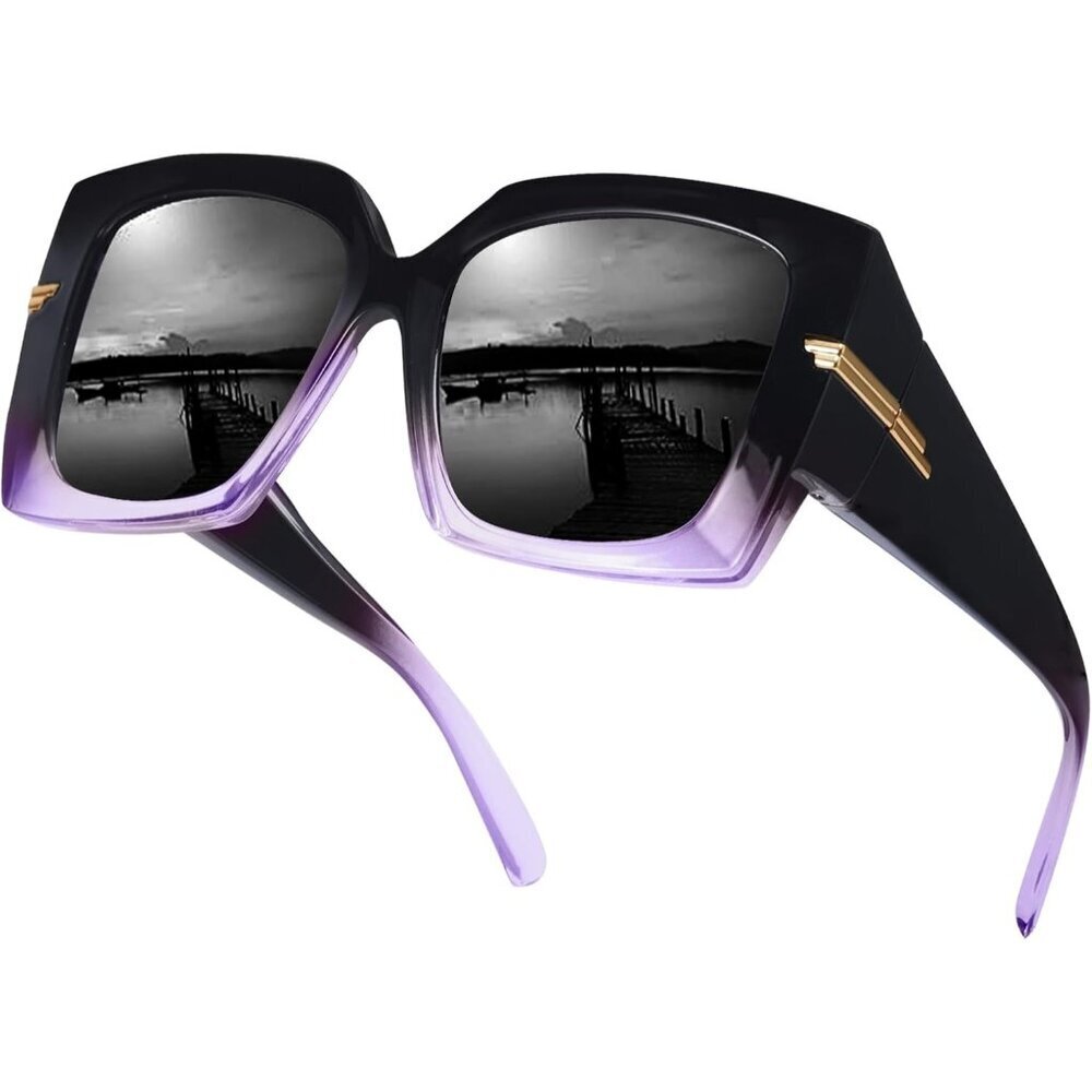 Women's C08 Gradient  Purple Stylish Oversized Polarized Fit Over Sunglasses